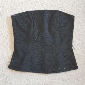 WHBM black bead corset top